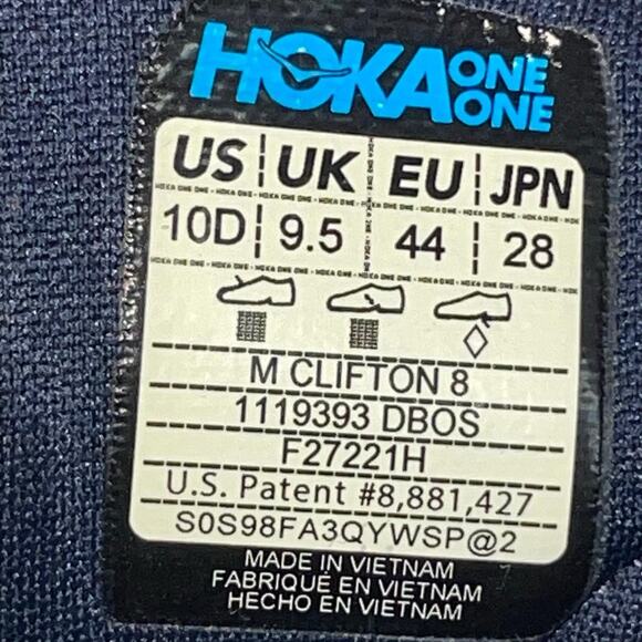 Hoka One One Clifton 8 Shoes Blue Mesh Running Walking Sneakers Men’s Size 10 D main image 13